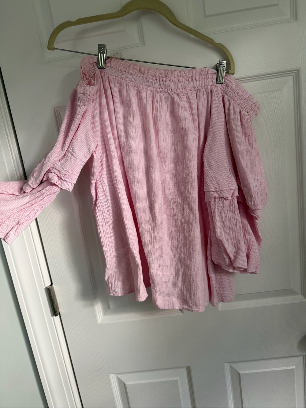 Off-Shoulder Pink Women's Shirt